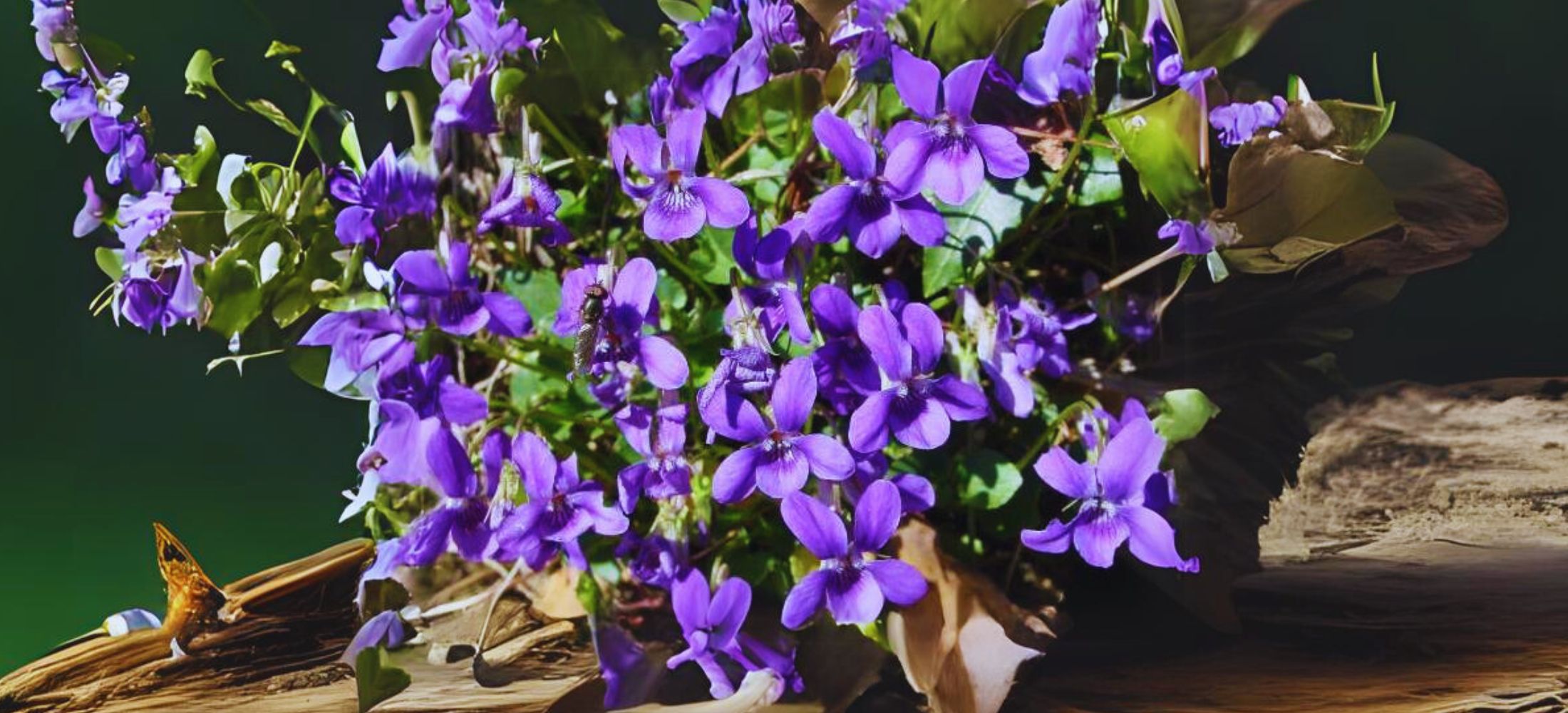 Dog violet flowers (Viola riviniana)